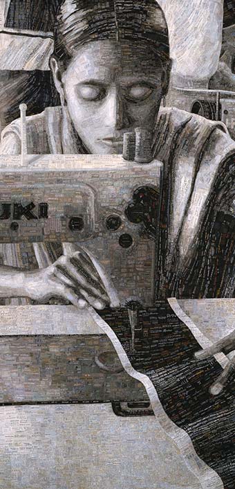 Portrait of a  Textile Worker detail